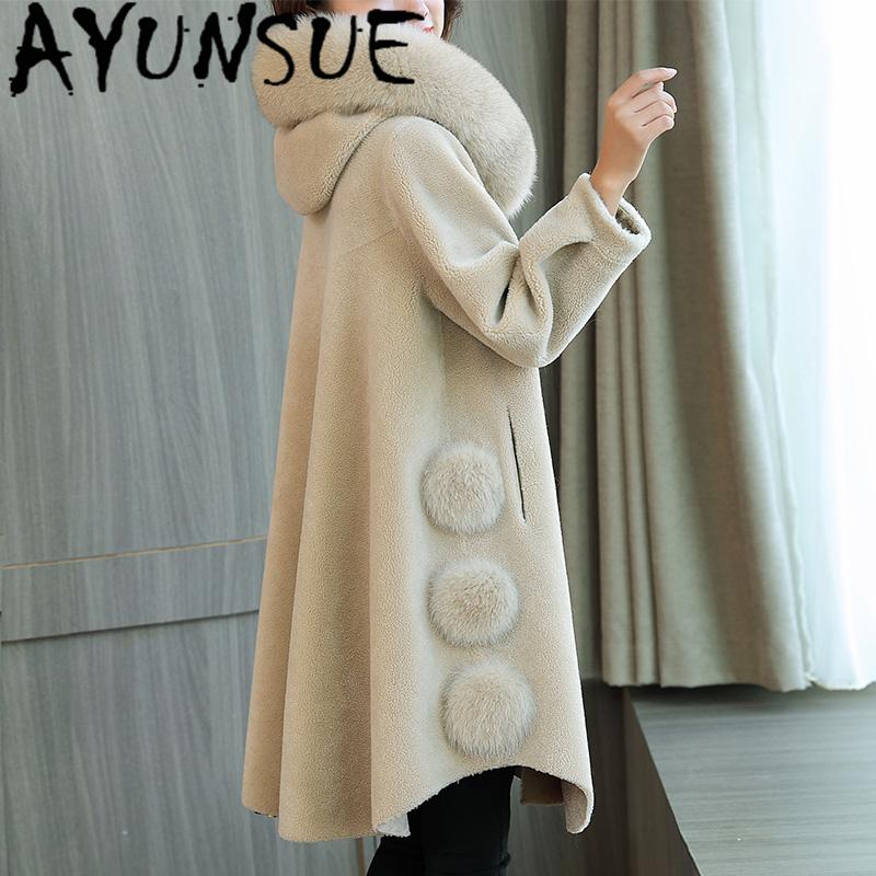 women's fur & faux ayunsue real coat female jacket 100% wool autumn winter clothes collar hooded jackets for women 2021 mujeres abrigos, Black
women's fur & faux ayunsue real coat female jacket 100% wool autumn winter clothes collar hooded jackets for women 2021 mujeres abrigos, Black