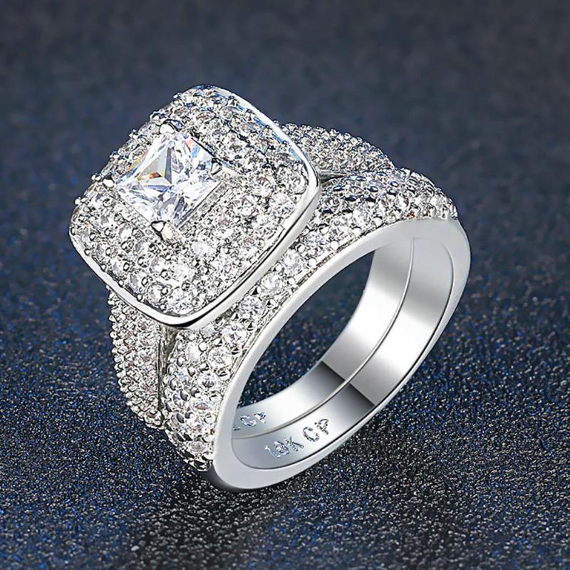 Wedding Rings Luxury Ring Set For Women Iced Out + Cubic Zirconia Female Engagement Finger Hippie Jewelry Wholesale R709, Slivery;golden
Wedding Rings Luxury Ring Set For Women Iced Out + Cubic Zirconia Female Engagement Finger Hippie Jewelry Wholesale R709, Slivery;golden
