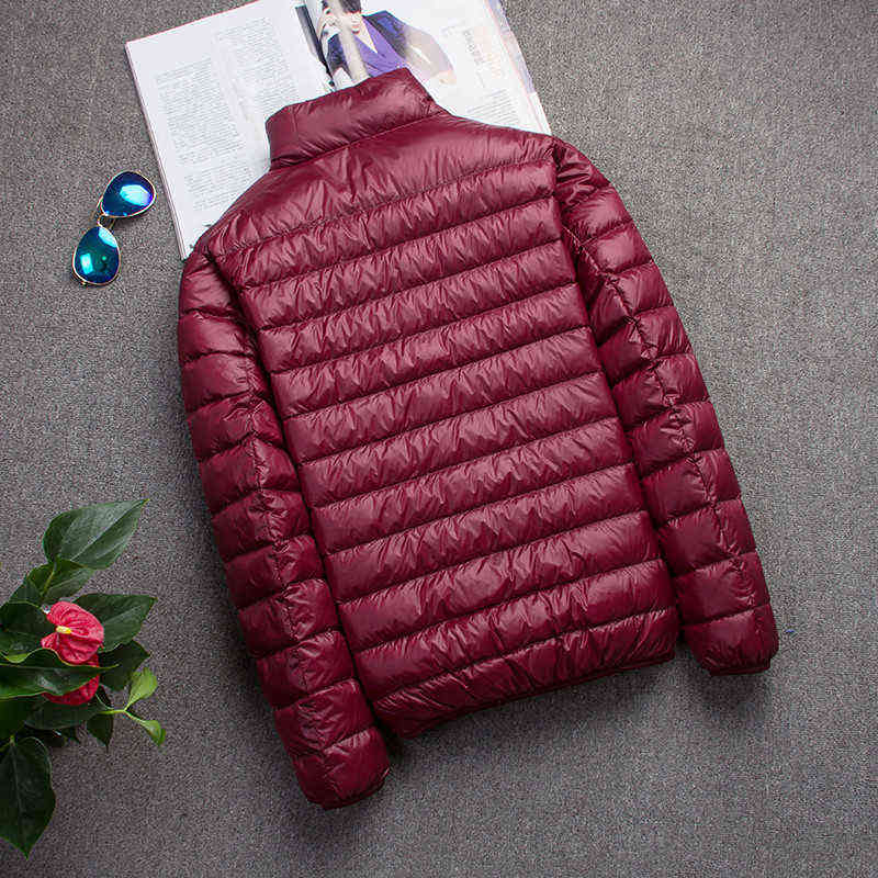 Autumn Winter Light Down Jacket Men's Fashion Hooded Short Large Ultra-thin Lightweight Youth Slim Coat Down Jackets 211104