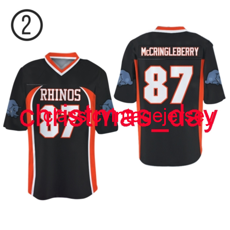Stitched Hingle McCringleberry 87 Rhinos Football Jersey Embroidery Custom XS-5XL 6XL