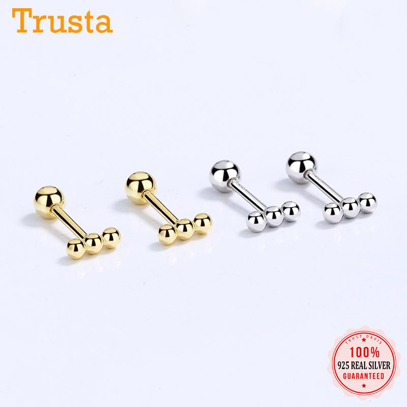 stud trustdavis real 925 sterling silver fashion sweet mini beads screw earring for women wedding anniversary fine jewelry da2349, Golden;silver
stud trustdavis real 925 sterling silver fashion sweet mini beads screw earring for women wedding anniversary fine jewelry da2349, Golden;silver