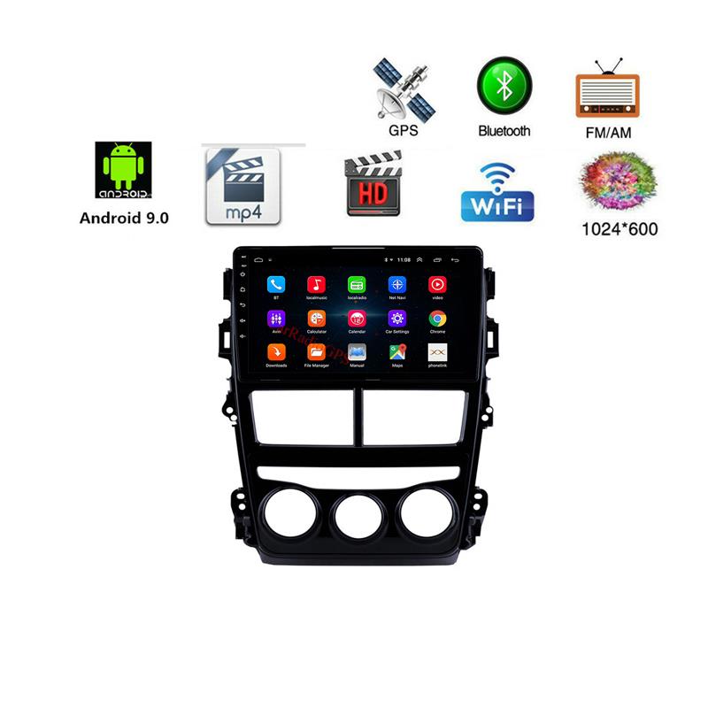 Touchscreen car dvd Stereo Player for Toyota vios-2018 Manual Air Conditioner USB music Aftermarket Android 10 GPS Navigation 9 inch HD