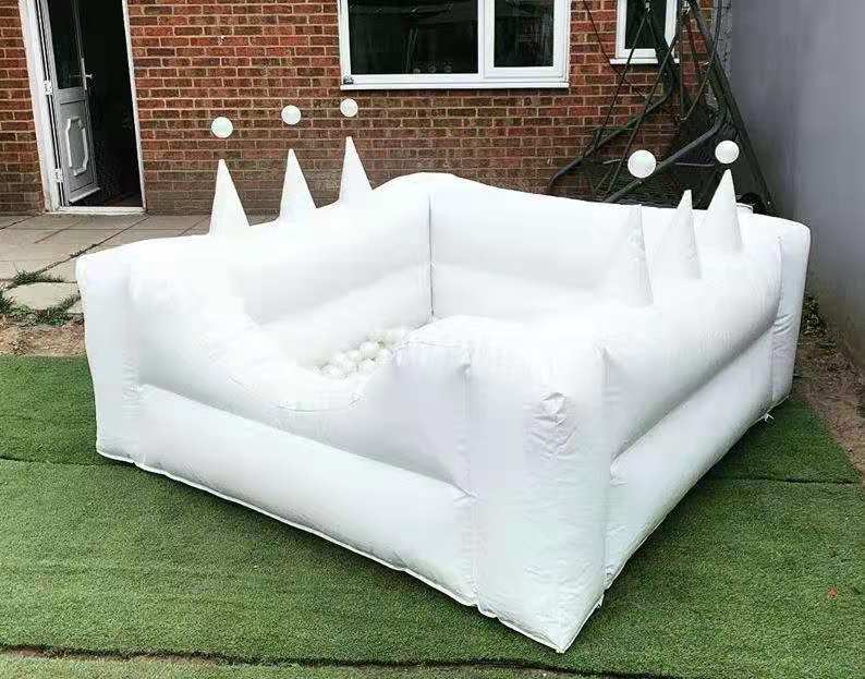 8ft white inflatable ball pits with small mini size moonwalk pond kids toddler pvc pool for sale