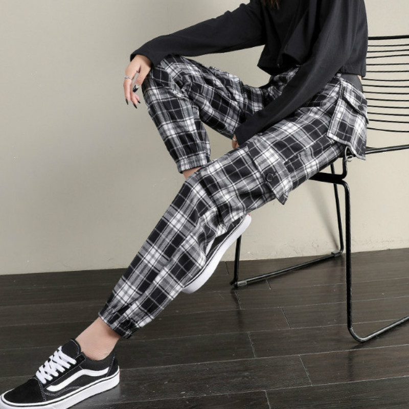 2021 New Black White Chess Ankle-tied Bib General Female Cargo Fall Down Joggers Waist Ankle High Pants with Vintage Handles R8zg
2021 New Black White Chess Ankle-tied Bib General Female Cargo Fall Down Joggers Waist Ankle High Pants with Vintage Handles R8zg