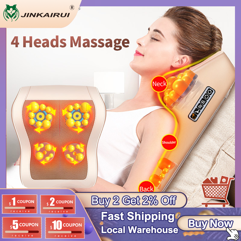 Jinkairui 4 Heads Electric Neck Back Lumbar Cervical Massage Pillow Vibrating Shiatsu with Infrared Heated Car Home Dual Use
Jinkairui 4 Heads Electric Neck Back Lumbar Cervical Massage Pillow Vibrating Shiatsu with Infrared Heated Car Home Dual Use