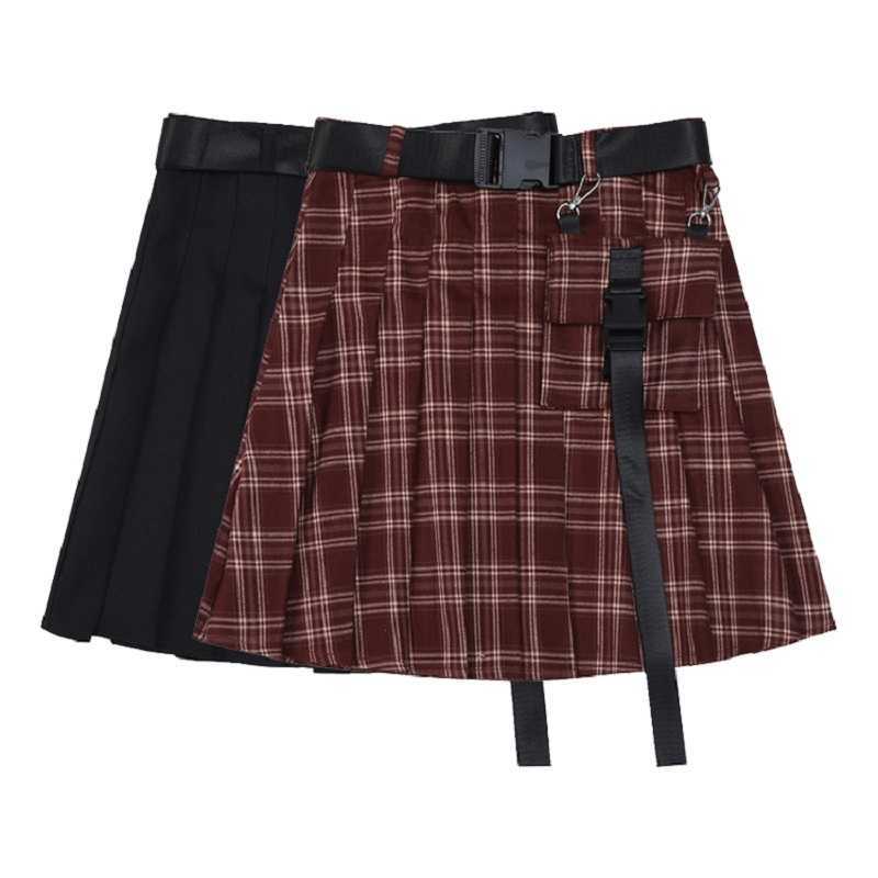 Harajuku hip-hop plaid pocket Ulzzang Vintage pleated skirt casual fashion empire A-line fun ins punk short female 210608
Harajuku hip-hop plaid pocket Ulzzang Vintage pleated skirt casual fashion empire A-line fun ins punk short female 210608