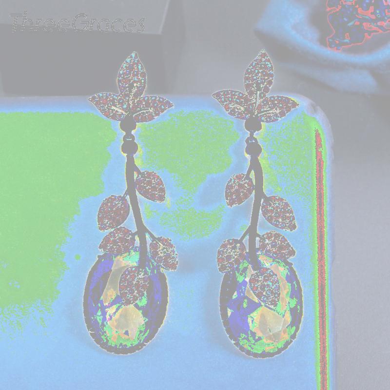 Dangle & Chandelier ThreeGraces Beautiful Yellow Round Cubic Zirconia Crystal Long Green Leaf Earrings For Women Fashion Party Jewelry ER524, Silver
Dangle & Chandelier ThreeGraces Beautiful Yellow Round Cubic Zirconia Crystal Long Green Leaf Earrings For Women Fashion Party Jewelry ER524, Silver