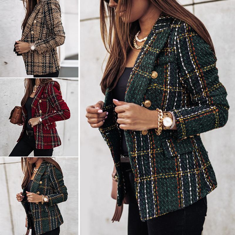 Women' Suits & Blazers Fashion Casual Long-Sleeve Double-Breasted Suit Collar Print For Autumn 2021 Female Splice Loose Cotton Clothing
Women' Suits & Blazers Fashion Casual Long-Sleeve Double-Breasted Suit Collar Print For Autumn 2021 Female Splice Loose Cotton Clothing