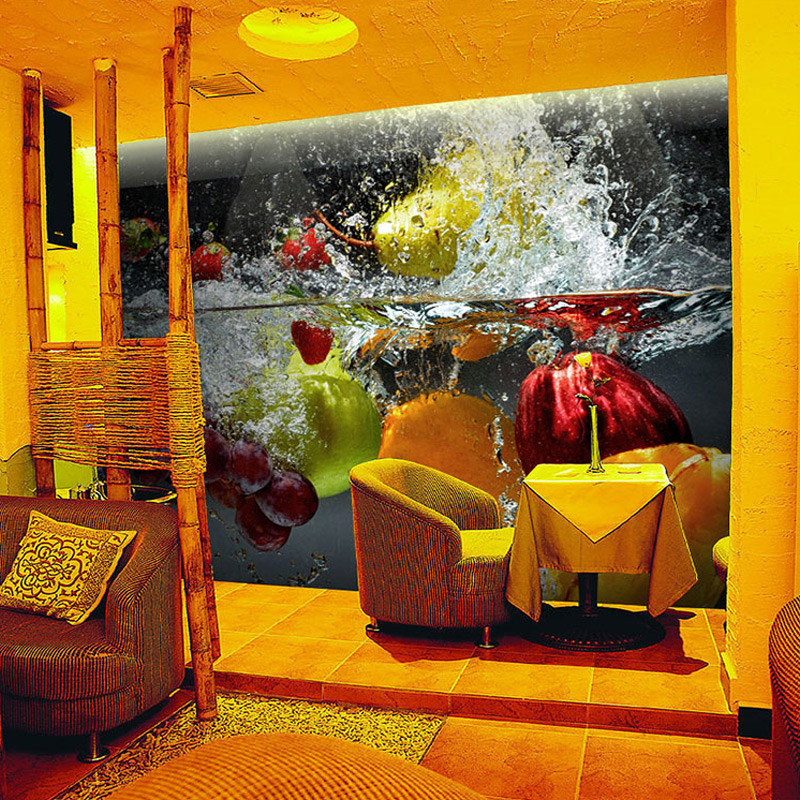 Custom 3D Stereoscopic Large Mural Fruit Wallpaper Cafe Shop Restaurant Tea Shop Background Wallpaper