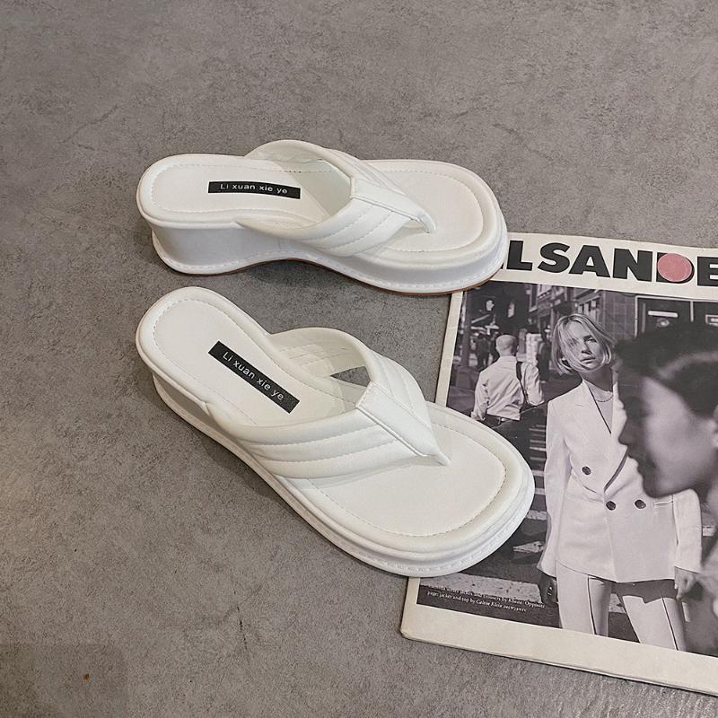 Slippers Platform Shoes Women Wedge Fashion Dress High Heels Female Flip Flops Casual Y2k