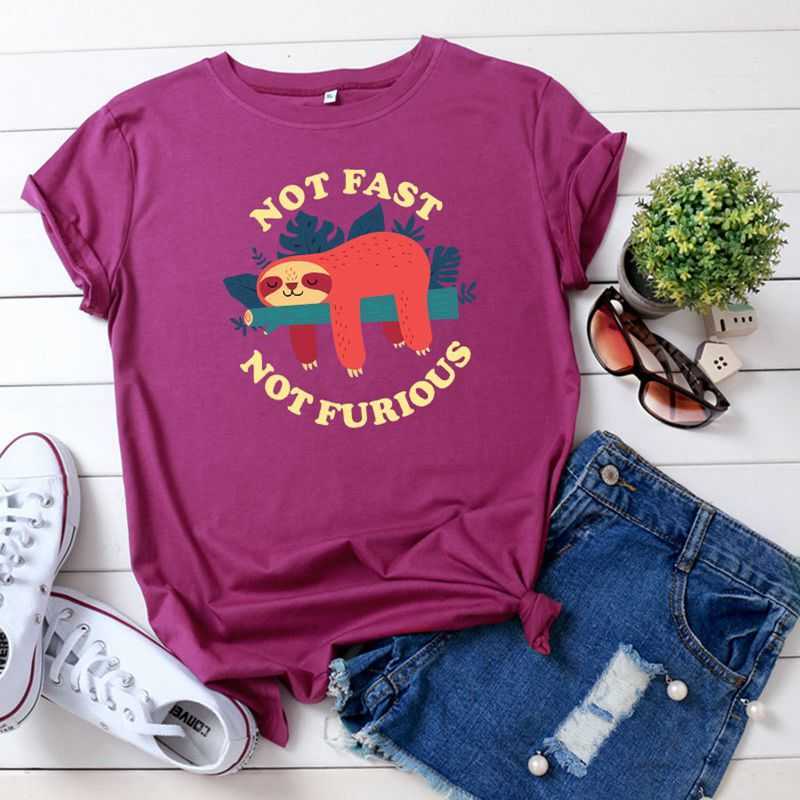 100% Cotton Cute Lazy Sloth Women T-Shirt Casual Loose Short Sleeve Fashion High Street Female Tees -5XL Plus Size W877 210526
100% Cotton Cute Lazy Sloth Women T-Shirt Casual Loose Short Sleeve Fashion High Street Female Tees -5XL Plus Size W877 210526
