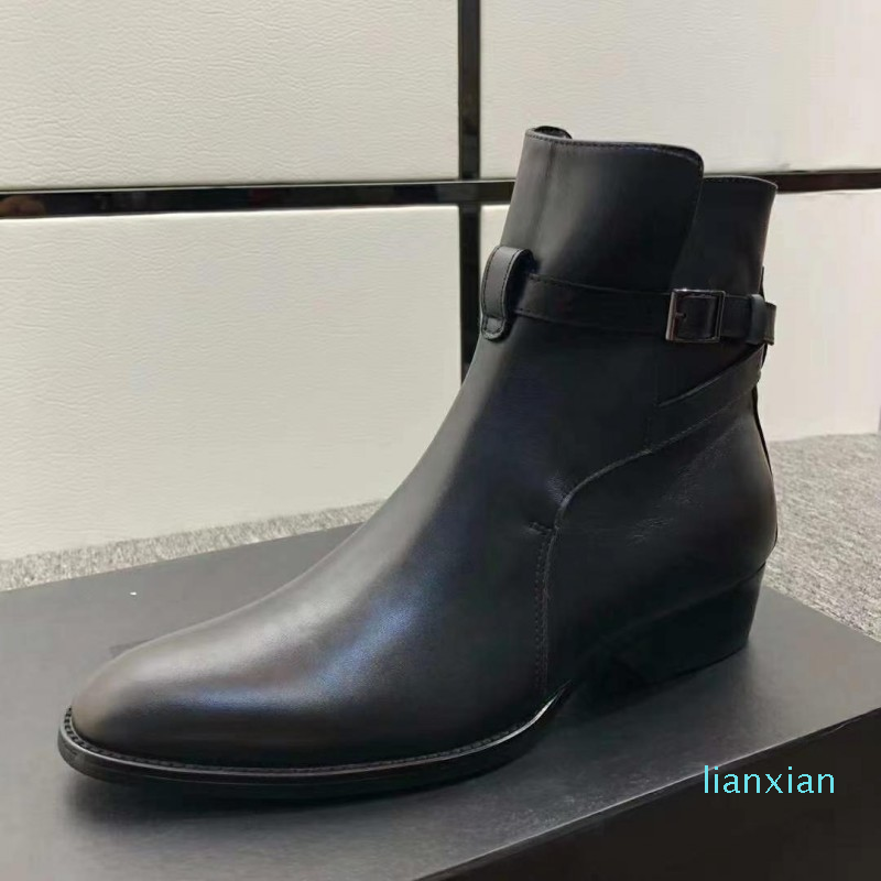 Men Combat Boots Dersert Shoes Cow Leather Fashion Short Martin Boost Mens Western Boots