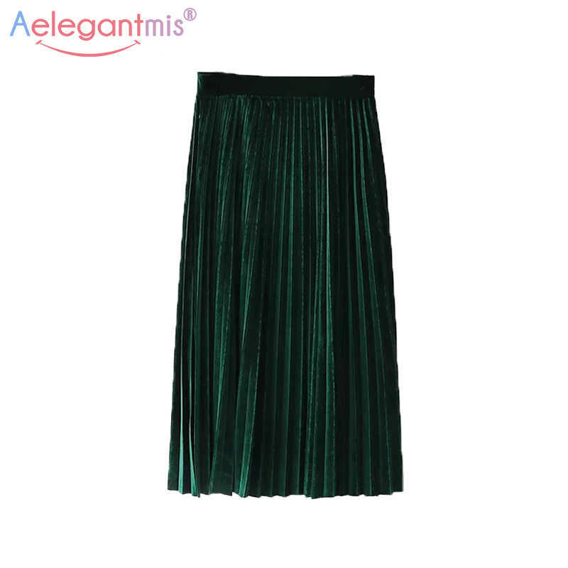 Aelegantmis Women Spring Velvet Pleated Long Skirt Solid Casual High Waist Ladies Big Hem Fashion Elegant s 210607, Green
Aelegantmis Women Spring Velvet Pleated Long Skirt Solid Casual High Waist Ladies Big Hem Fashion Elegant s 210607, Green