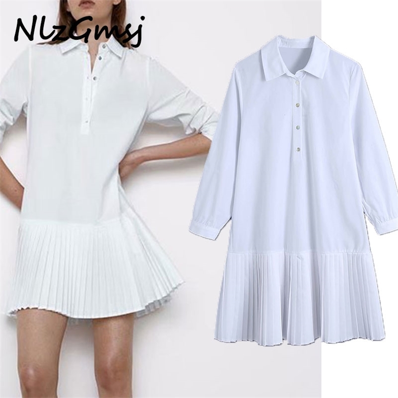 White Pleated Mini Dres Fashion Button Loose Casual Short Dresses Woman Ruched Ladies 03 210628, As picture
White Pleated Mini Dres Fashion Button Loose Casual Short Dresses Woman Ruched Ladies 03 210628, As picture