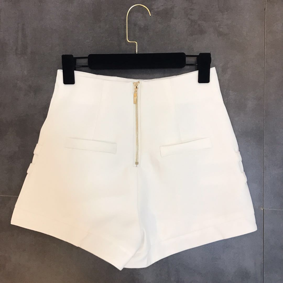 DEAT 2021 Spring Women Double-breasted Casual High Waist A-Line Wide Leg Black Shorts Female MI399 210317