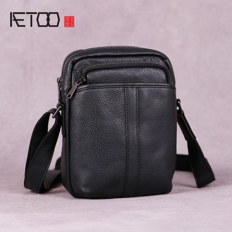 Mini Shoulder AETOO Bags, Vintage Youth Leather Men's Bags