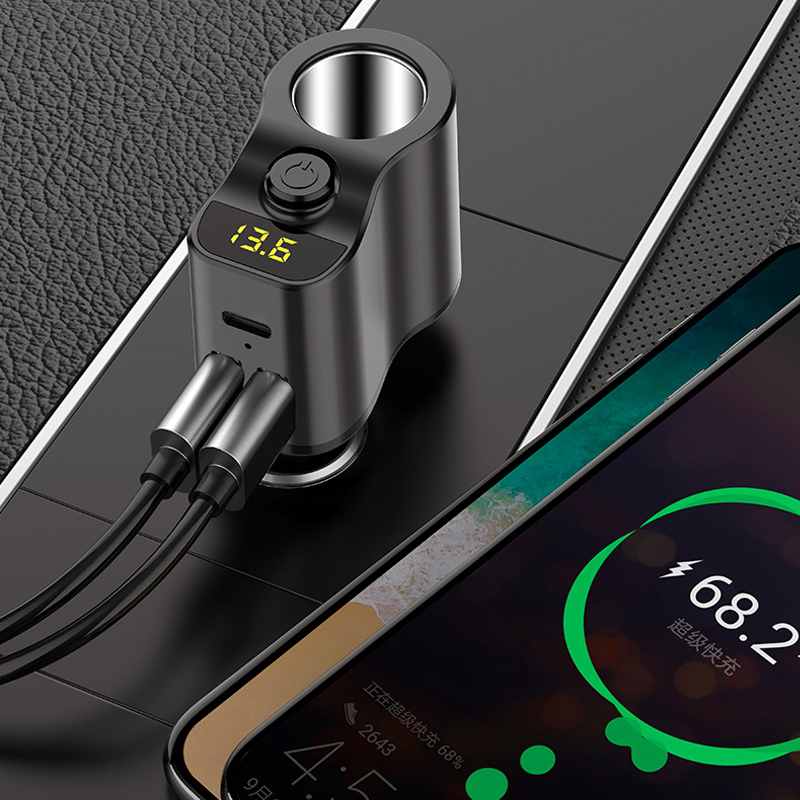 80W Splitter Car Charger Power Adapter Lighter for Phone Gadgets Fast Charging