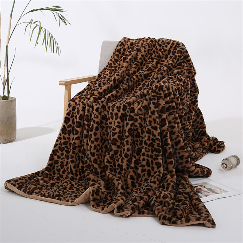Leopard Print Blanket Velvet Blankets Double Material Simple Soft Touch Fashion Nap Shawl Carpets For Adult Kids41233795082377
