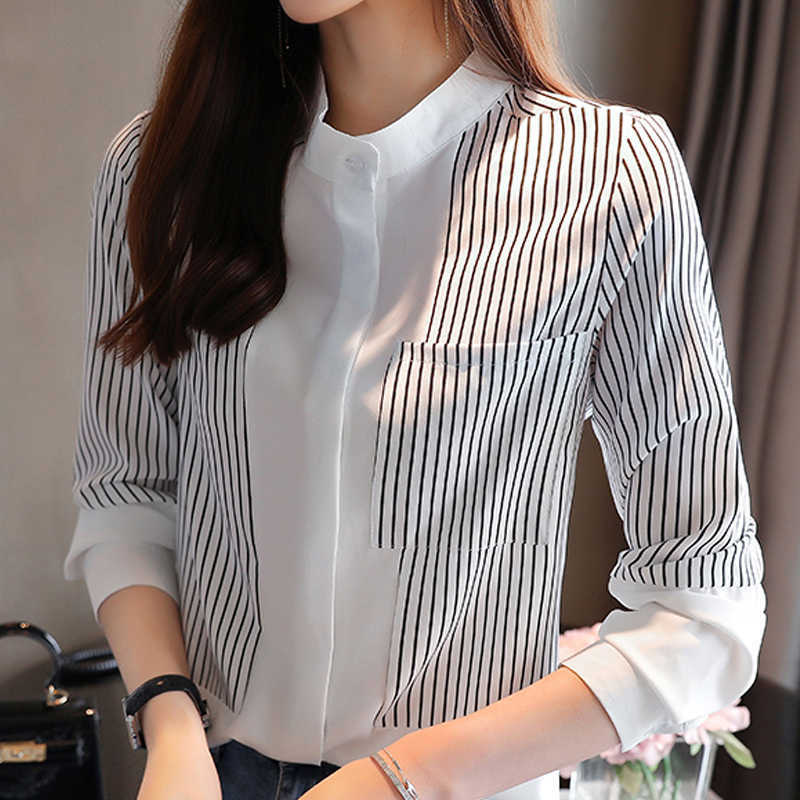 Long Sleeve Women Blouses Shirts Blusas Mujer De Moda Blouse Women Striped Chiffon Blouse Shirt Tops Clothes Blusa D431 210602
Long Sleeve Women Blouses Shirts Blusas Mujer De Moda Blouse Women Striped Chiffon Blouse Shirt Tops Clothes Blusa D431 210602