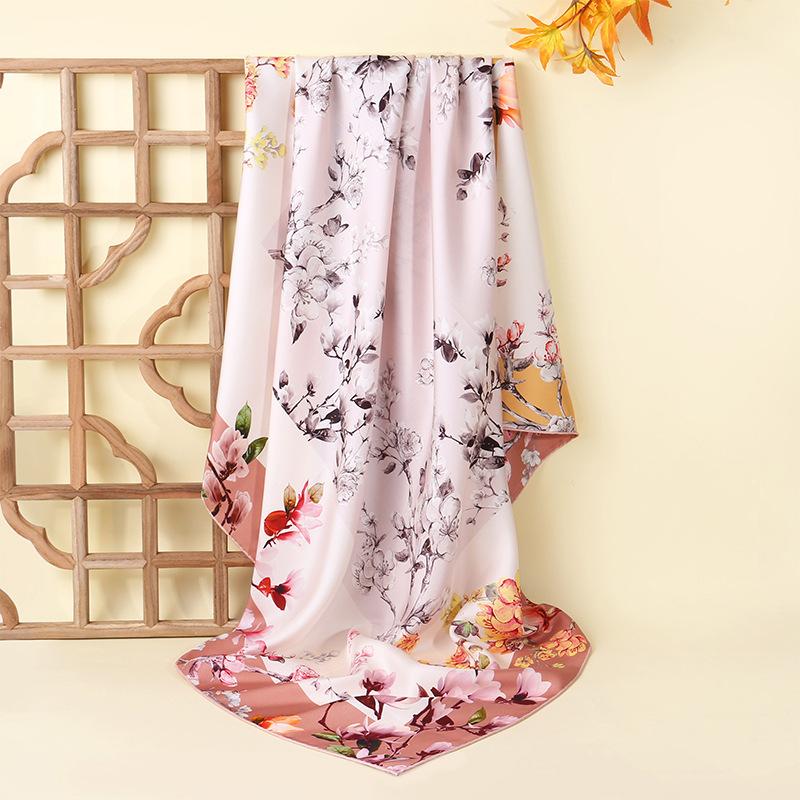 Scarves 18mm Heavy 100% Silk Scarf Shawl Floral Print Large Square Head Hijab Foulard Luxury Double Side Printing 106*106cm
Scarves 18mm Heavy 100% Silk Scarf Shawl Floral Print Large Square Head Hijab Foulard Luxury Double Side Printing 106*106cm