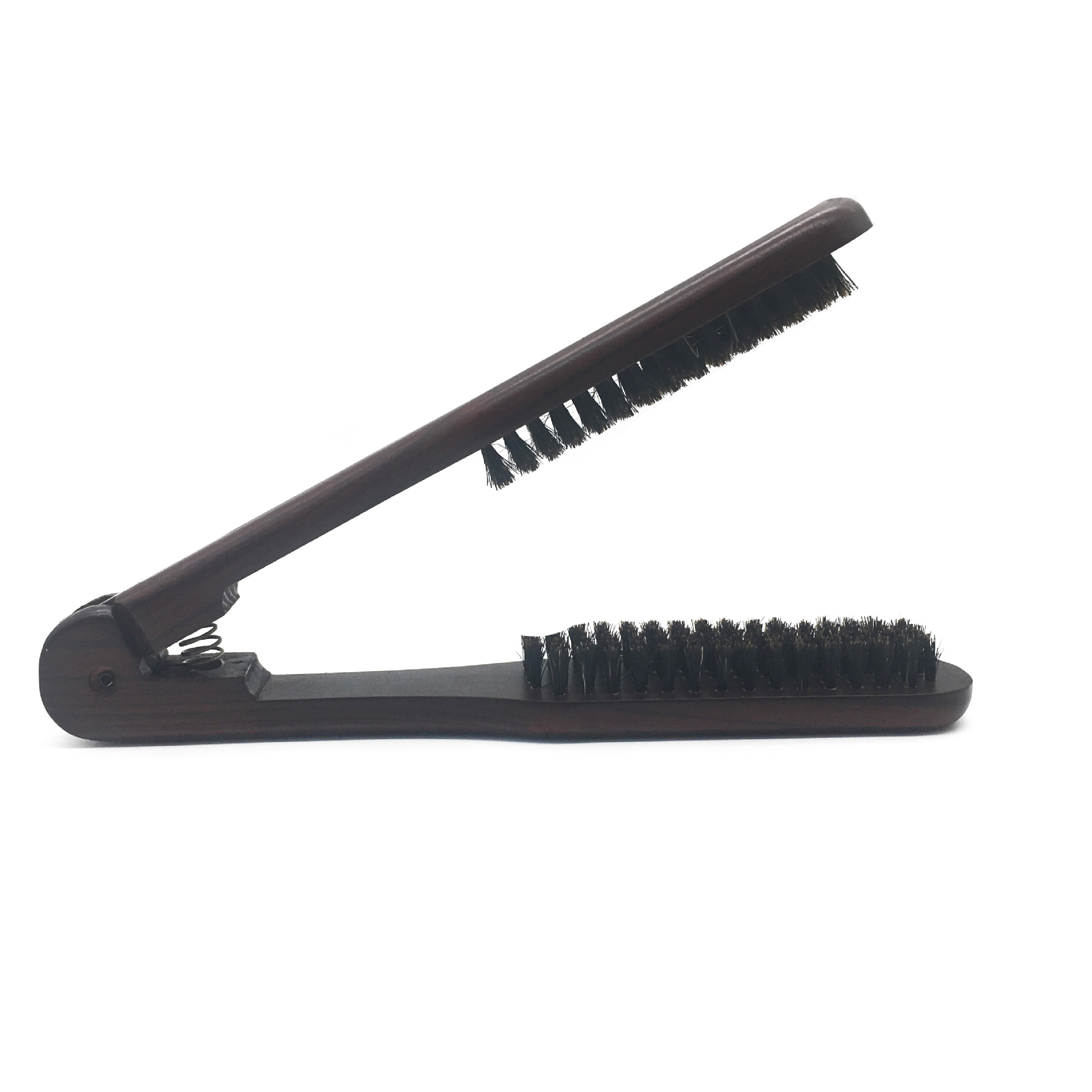 V Folded Hair Straightener Boar Bristles Clamp No Electric Detangler Hair Brush Hairs Styling Tool Double Side Wood Environmental