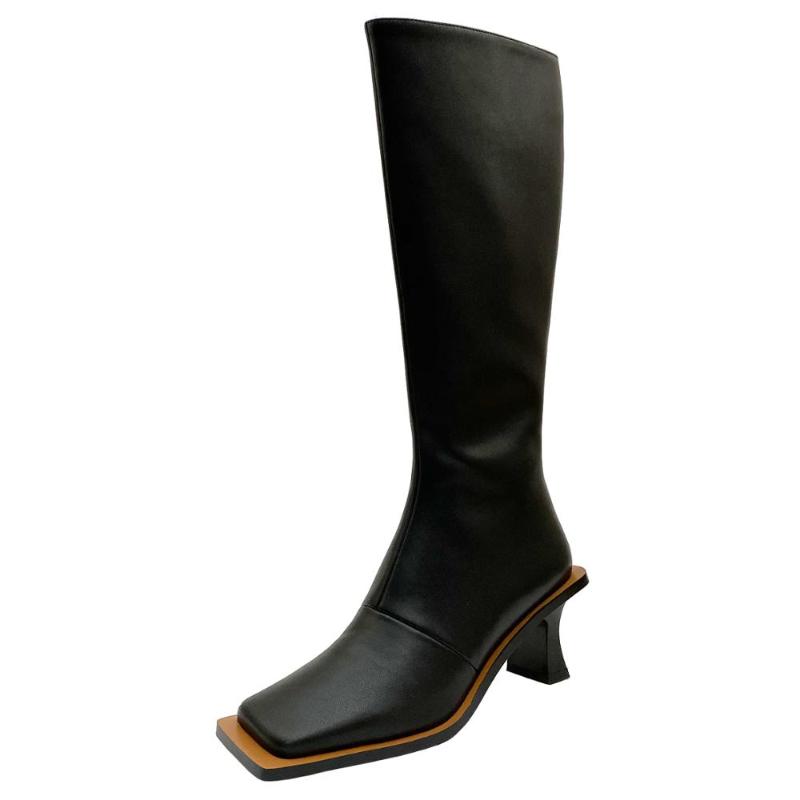 Boots Knee-high Boot Women 2021 Winter Leather Square Toe Wide-Brimmed Color Straight, Black
Boots Knee-high Boot Women 2021 Winter Leather Square Toe Wide-Brimmed Color Straight, Black