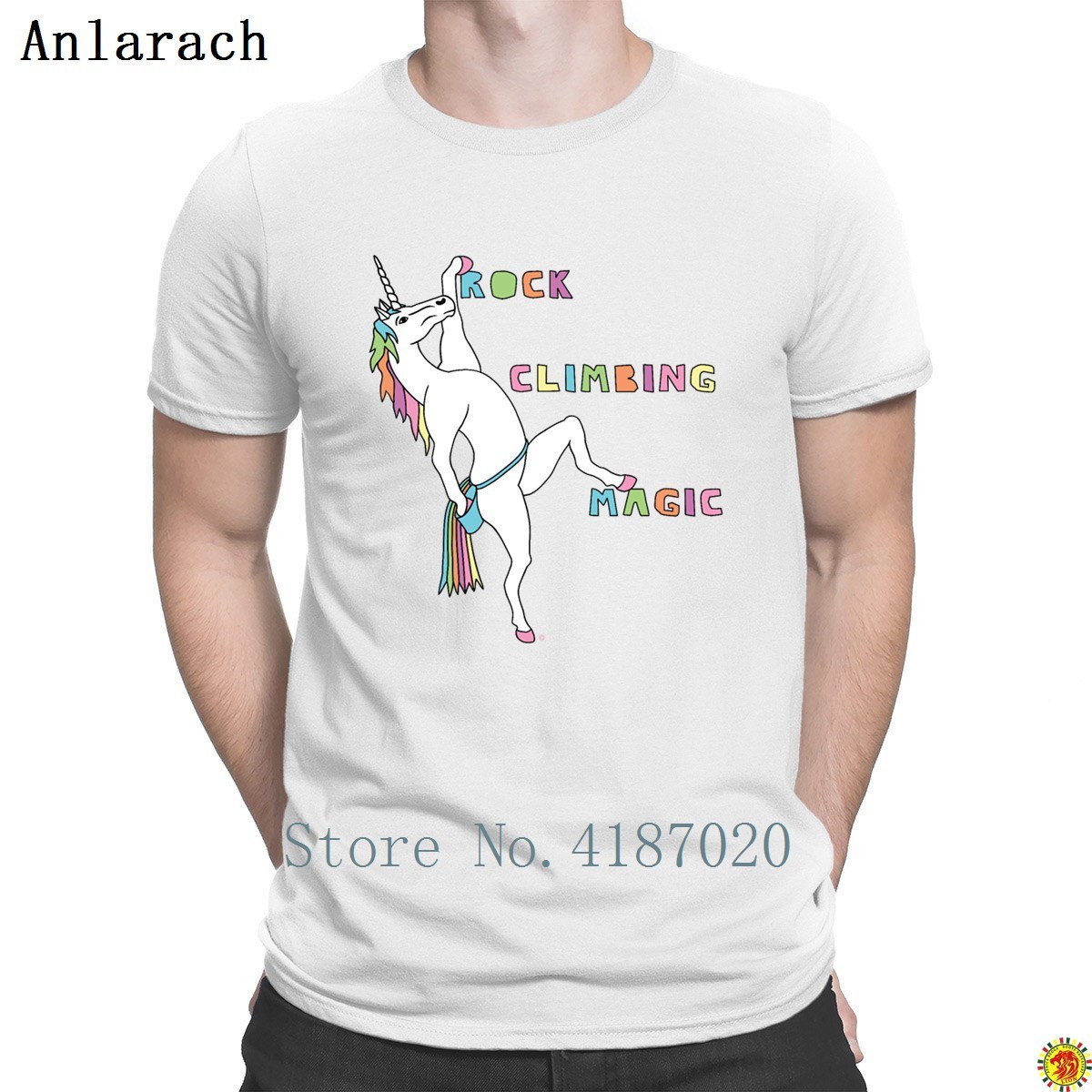 Rock Climbings Magic Unicorn Outline Tshirts Letter Sunlight Stylish Creature T Shirt For Men Casual Gift HipHop Top Crew Neck T200224