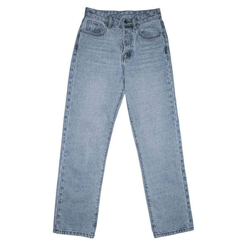 High Waist Loose Jeans For Women Comfortable Fashion Casual Straight Leg Baggy Pants Mom Jeans Washed Boyfriend Jeans 211112