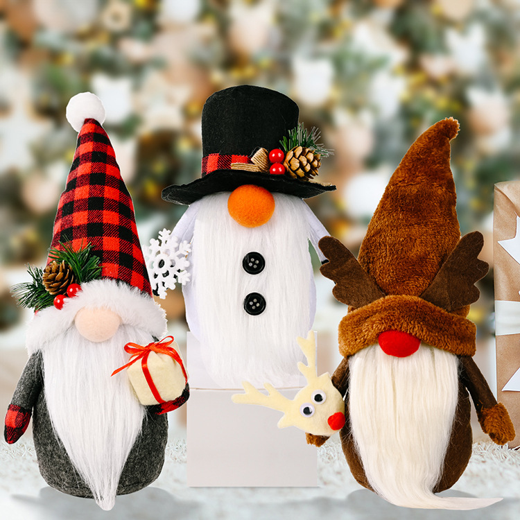 Santa Clause Deer Snowman Faceless Doll For Christmas Party Decorations Cartoon…