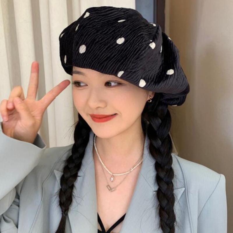 Berets Autumn Winter Big Beret Hats For Women Corduroy Polka Dot Elegant Fashion Lady Hat Black White Classic Hepburn Style
Berets Autumn Winter Big Beret Hats For Women Corduroy Polka Dot Elegant Fashion Lady Hat Black White Classic Hepburn Style