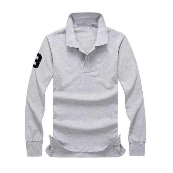 Wholesale 2021 New autumn and winter new high-quality 100% cotton men's fashion long-sleeved POLO shirt casual men's POLO shirt long sleeve