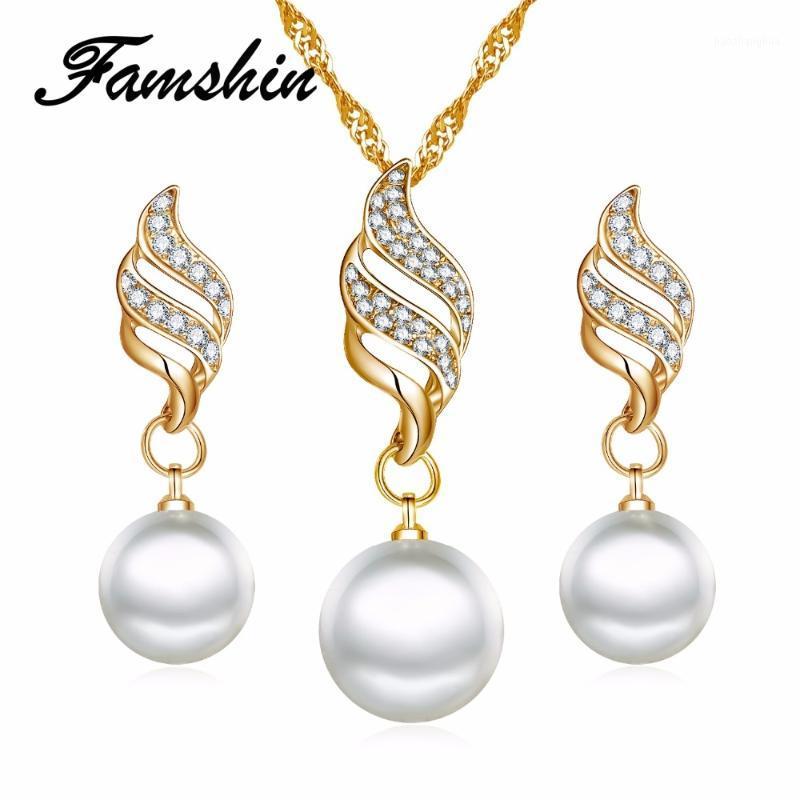 Earrings & Necklace FAMSHIN Fashion Women Jewelry Sets Crystal Gold Color Big Simulated Pearl Wedding Party For, Silver
Earrings & Necklace FAMSHIN Fashion Women Jewelry Sets Crystal Gold Color Big Simulated Pearl Wedding Party For, Silver
