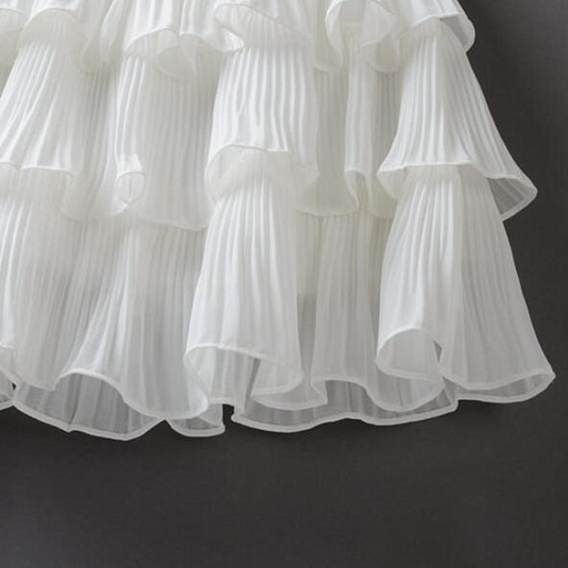 Summer Women Elasticity Waist Mini Skirt Ladies Chiffon Skirt Ladies Casual Cake Skirts Black White Femme Pleated Skirts 210306