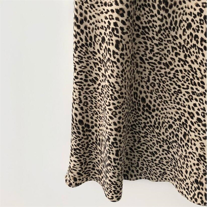 Summer Leopard Print Skirts Women High Waist Sexy Long Skirts Harajuku Streetwear Thin Section Aline Skirt faldas jupe 210306