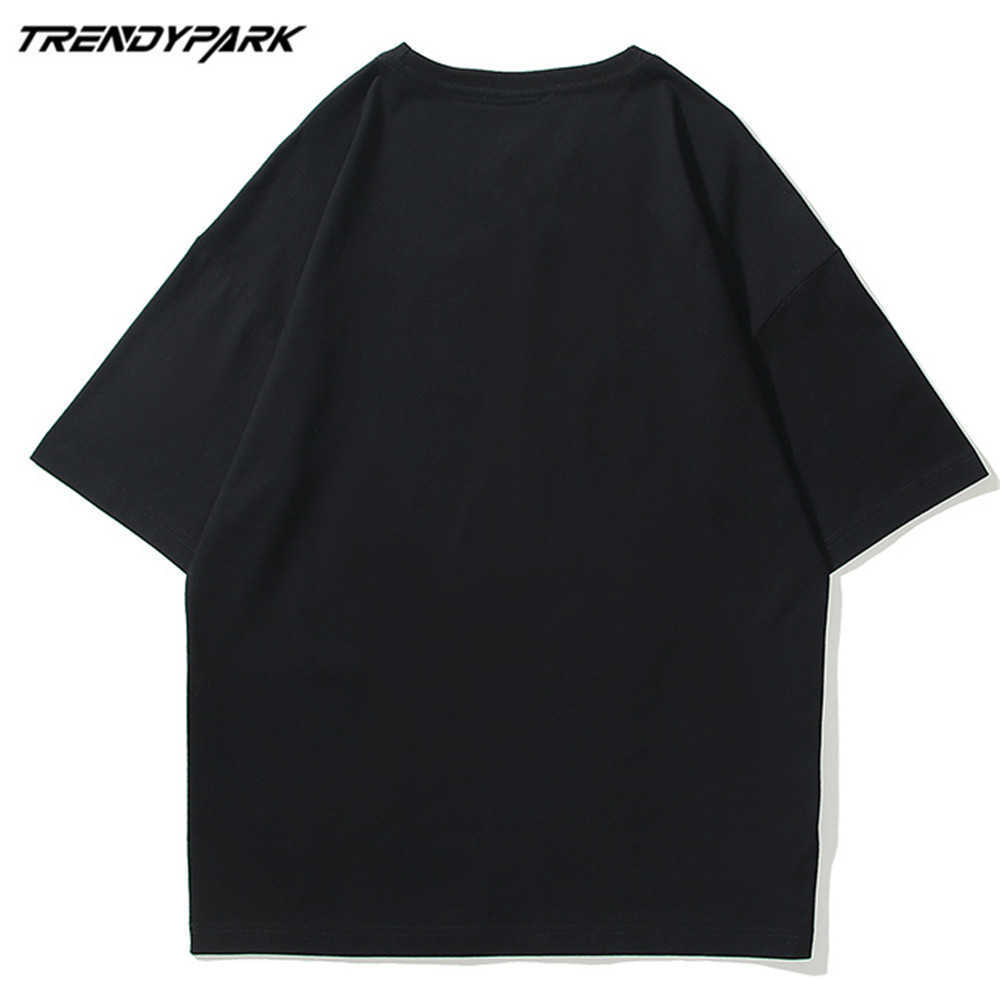 Men's T-shirt Summer Short Sleeve Funny Reflection Dogs Printed Oversized Cotton Casual Harajuku Streetwear Top Tshirts 210601