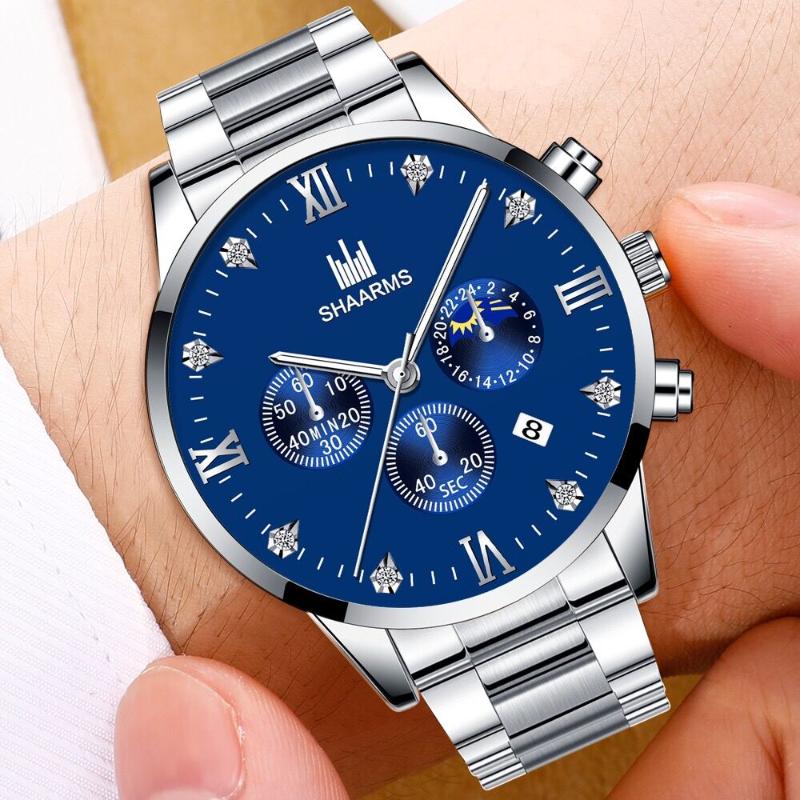 Wristwatches Fashion Mens Watches Top Brand Watch Men Stainless Steel Business Calendar With Diamond Quartz Relogio Masculino, Blue gold
Wristwatches Fashion Mens Watches Top Brand Watch Men Stainless Steel Business Calendar With Diamond Quartz Relogio Masculino, Blue gold