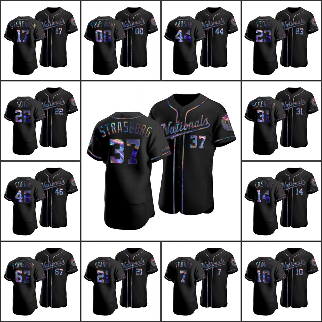 Men WashingtonNationals #22 Juan Soto 37 Stephen Strasburg 31 Max Scherzer Custom Women Youth Iridescent Holographic Limited Authentic Jersey Black
Men WashingtonNationals #22 Juan Soto 37 Stephen Strasburg 31 Max Scherzer Custom Women Youth Iridescent Holographic Limited Authentic Jersey Black