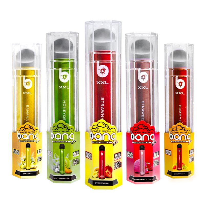 Bang XXL XXtra Disaposable cigarettes 2000 Puffs 6.0ml 5% Capacity 800mah Battery 24 colors Deliveried 3-7days
Bang XXL XXtra Disaposable cigarettes 2000 Puffs 6.0ml 5% Capacity 800mah Battery 24 colors Deliveried 3-7days