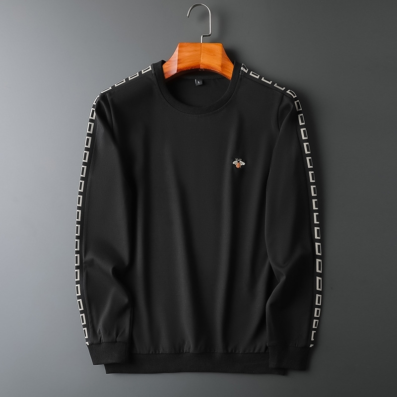 2020 spring and autumn new Pullover Sweater fashion brand insert color long sleeve men's casual loose round neck bottom shirt, Black
2020 spring and autumn new Pullover Sweater fashion brand insert color long sleeve men's casual loose round neck bottom shirt, Black