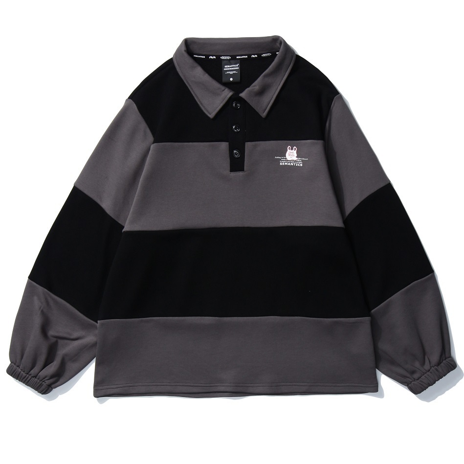 Men Hip Hop Sweatshirt Pullover Retro Striped Harajuku Pullover Streetwear Cotton Autumn Sweatshirt Turn-down Hoodie tops 201127