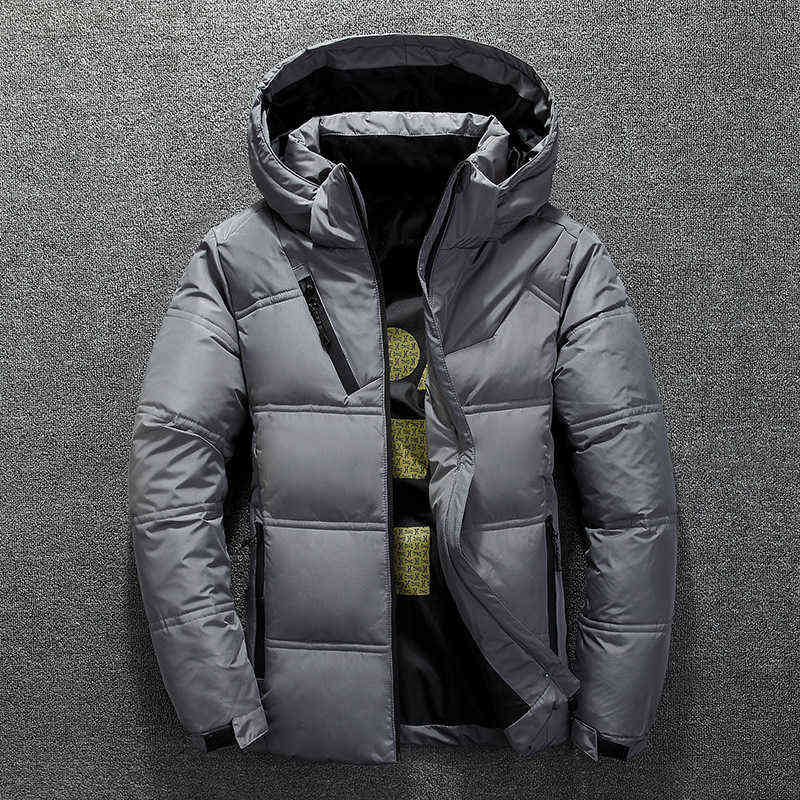 Men Jacket Coat Winter Warm Casual Autumn Stand Collar Puffer Thick Hat White Duck Parka Male Men's WinterDown Jacket with Hood 211104