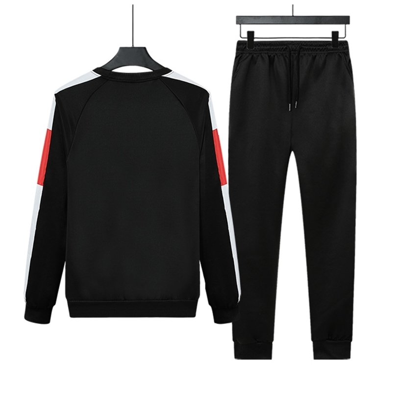 Fashion Mens Tracksuit Autumn Casual Men Hoodies Sets Patchwork Sweatshirt Sweatpants Male Sweatsuit Sportswear Set Big Size 4XL 201210