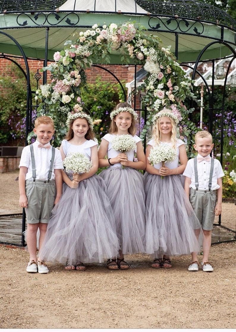 Beach Flower Girls Dress Jewel Neck Short Sleeve Children Birthday Party Dresses Kids Wedding Prom Communion Wear Gowns