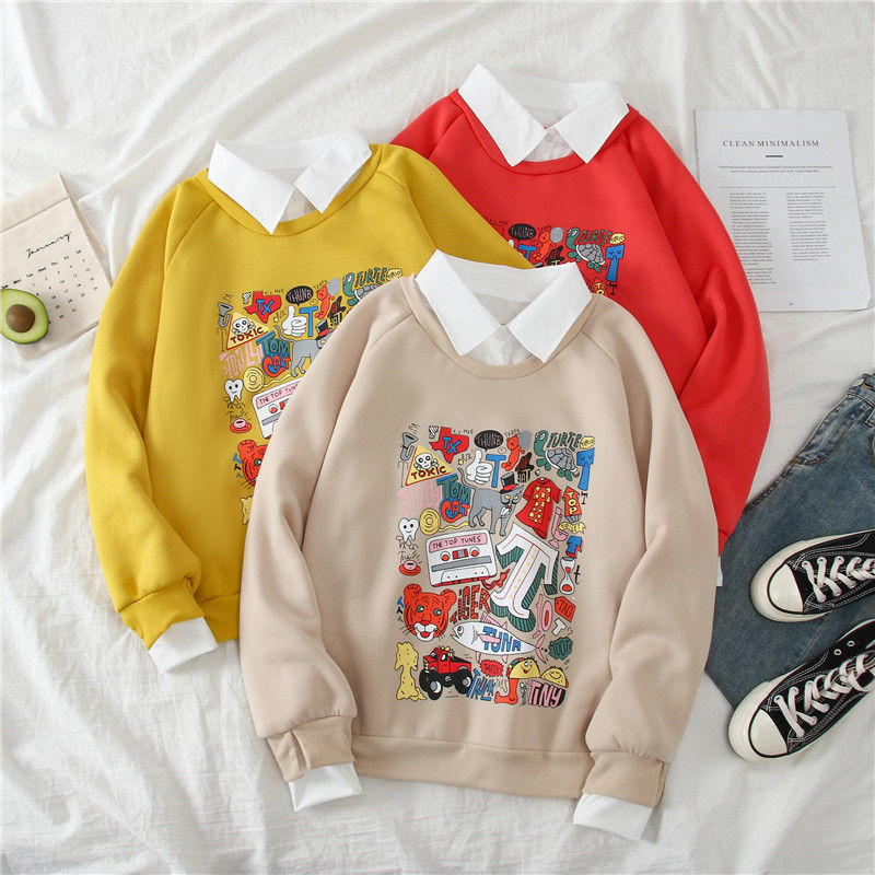 kawaii harajuku oversize hoodies winter clothes streetwear women korean style long sleeve clothes women Casual Pullovers tops 201216