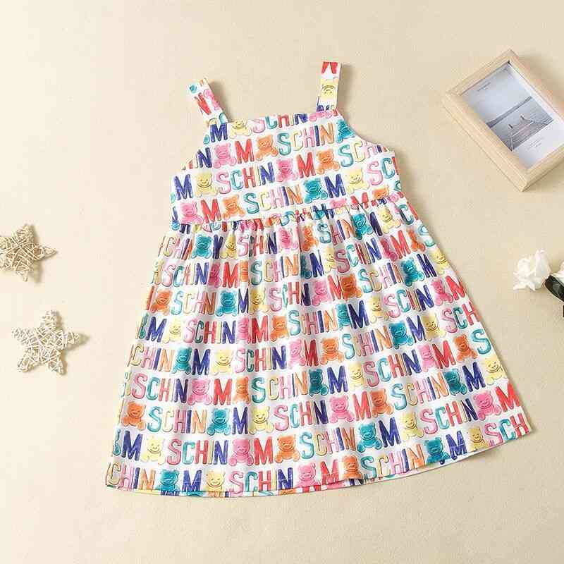2021 summer girl's rainbow letter bear print lovely foreign princess suspender dress factory, White
2021 summer girl's rainbow letter bear print lovely foreign princess suspender dress factory, White