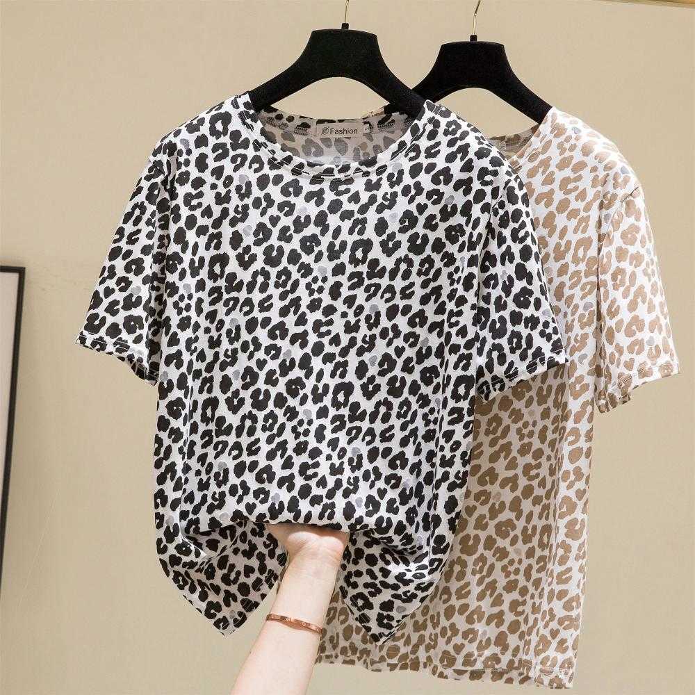 plus size Summer Leopard T Shirt Women Korean Fashion White Tshirt Short Sleeve Animal Tee Shirt Femme Tops 210604, Brown
plus size Summer Leopard T Shirt Women Korean Fashion White Tshirt Short Sleeve Animal Tee Shirt Femme Tops 210604, Brown