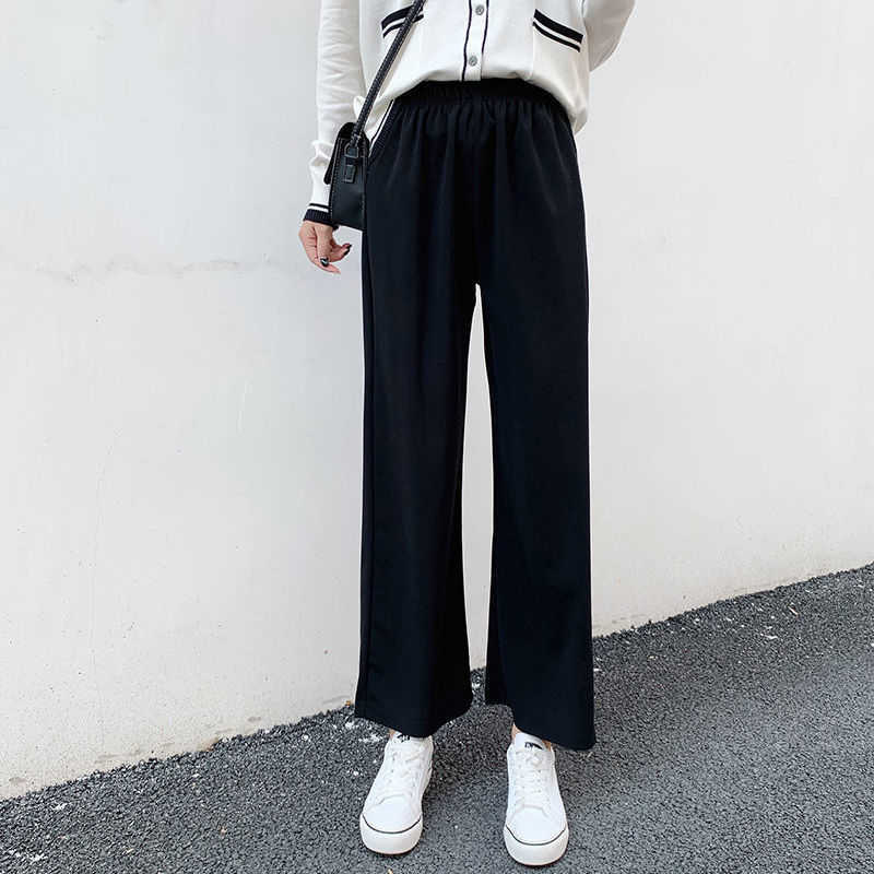 2021 New Wide Leg Pants, Women's Casual Pants, Home Pants, High Waist Drop, Versatile, Large Short, Women's Trend Pants Women Q0801