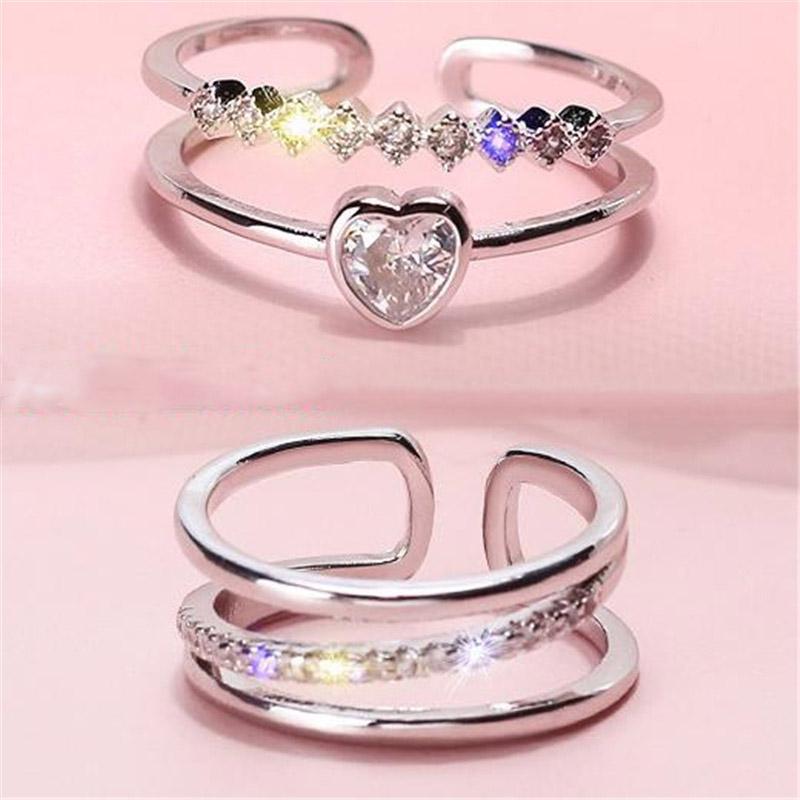 Wedding Rings BAOSHINA Simple Diamond Love Heart Zircon Open Ring For Women Jewelry Female Copper Adjustable Hand Accessories
Wedding Rings BAOSHINA Simple Diamond Love Heart Zircon Open Ring For Women Jewelry Female Copper Adjustable Hand Accessories