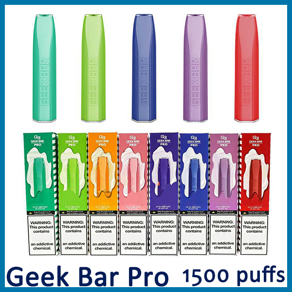 Geek Bar Pro Disposable Vape E cigarettes 1500 Puffs Pen 4.5ml Prefilled pods Cartridge 850mAh Battery Starter Kit 2021 Newest
Geek Bar Pro Disposable Vape E cigarettes 1500 Puffs Pen 4.5ml Prefilled pods Cartridge 850mAh Battery Starter Kit 2021 Newest