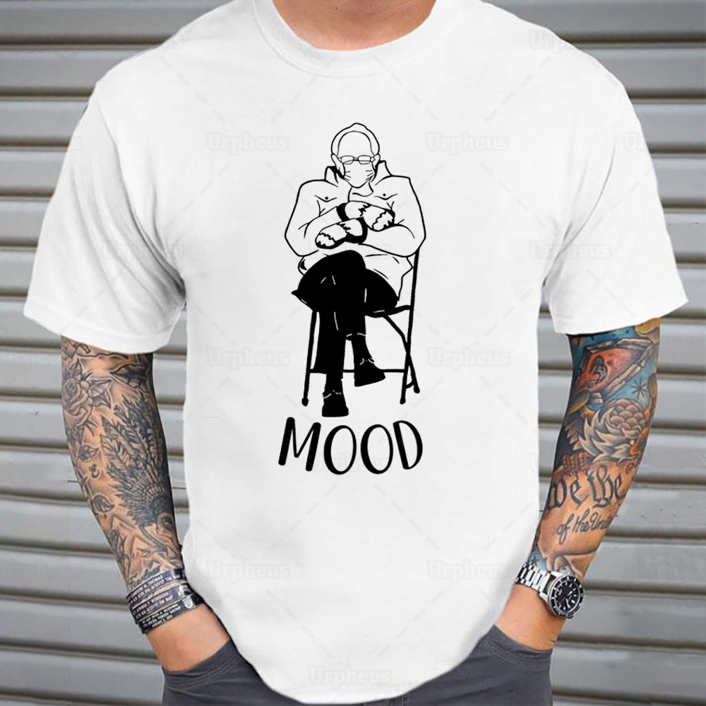 Bernie Sanders Mittens T Shirt Inauguration Day Bernie Mood Graphic Cotton Tees 210306